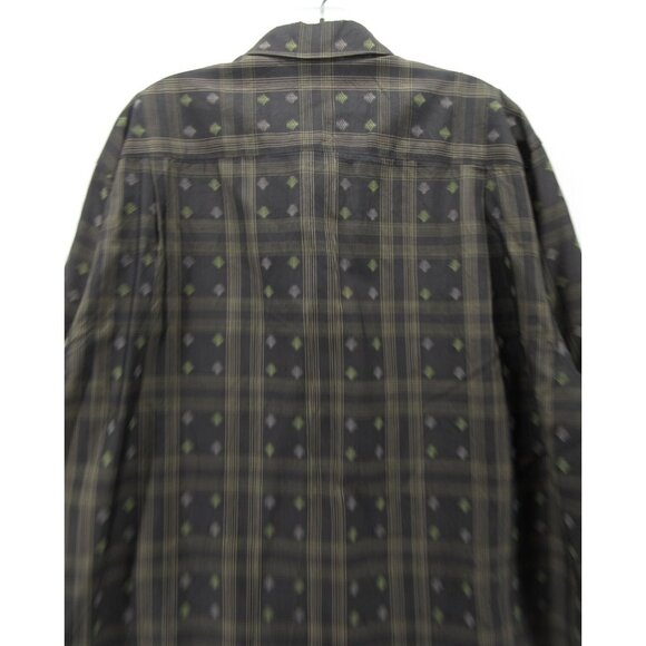 Tommy Bahama Shirt Large Silk Hawaiian Performance Plaid Palm AOP - Picture 8 of 11